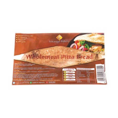 Leicester Bakery Wholemeal Pitta Bread Oval